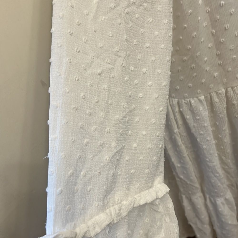 CeCe ecru long sleeve tired dress Size S New - Picture 4 of 11